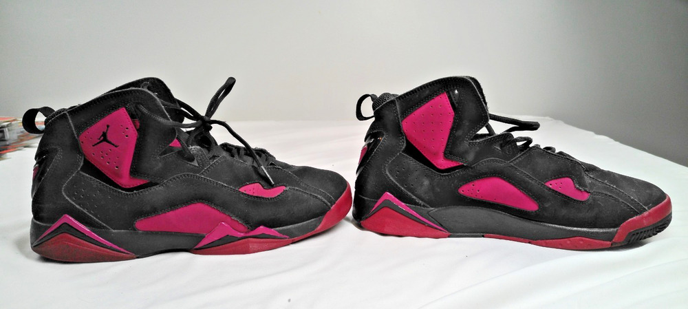 Air Jordan Youth 9.5Y Black Pink High Top Basketball Sneakers 342774-006